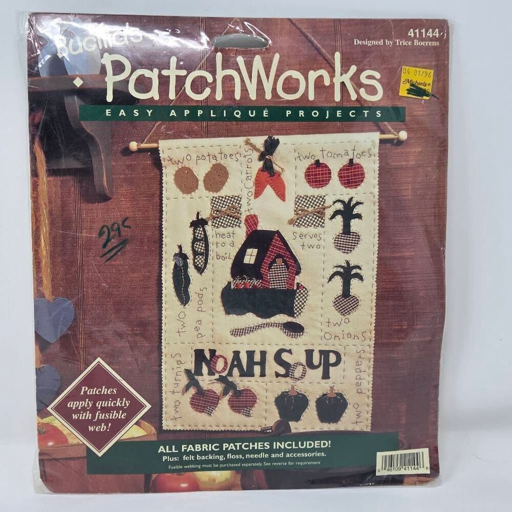 BUCILLA NOAH SOUP PATCHWORKS EASY APPLIQUE PROJECTS KIT #41144 13" X 17" NEW